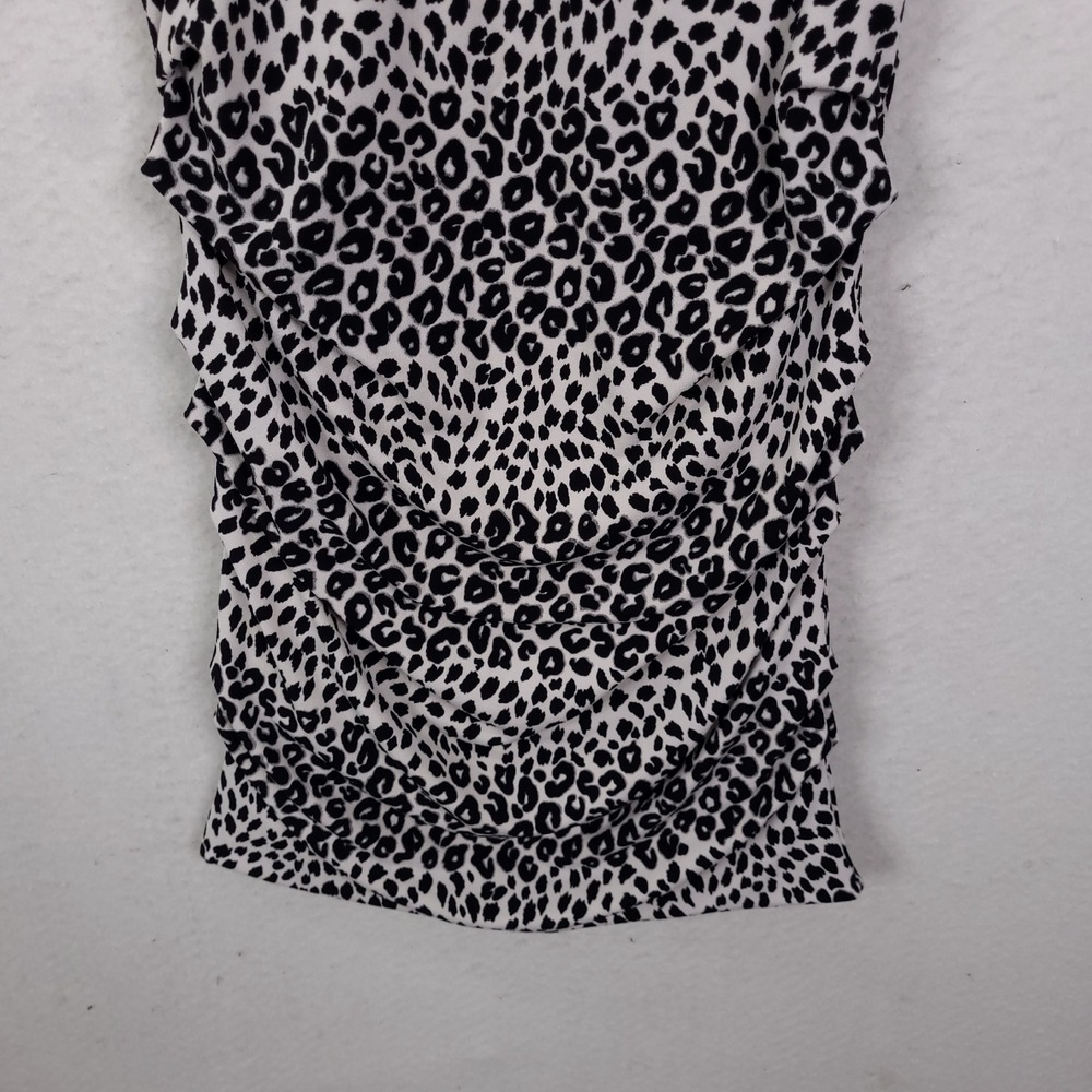 Juicy Couture Leopard Print Ruched Sheath Dress Keyhole Back Size M Y2K - Picture 10 of 12